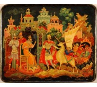 Лаковая миниатюра "Златорогий олень"