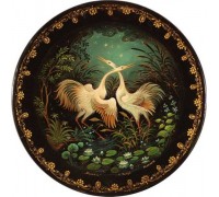 Лаковая миниатюра "Журавли"