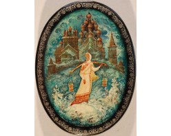 Лаковая миниатюра "Зима"