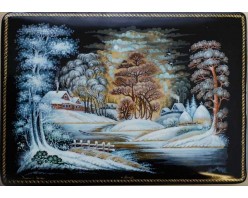 Лаковая миниатюра "Зимний вечер"