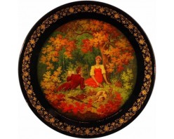 Лаковая миниатюра "Барышня-крестьянка"