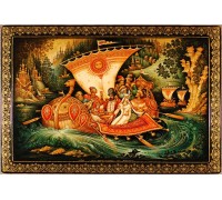 Лаковая миниатюра "Из-за острова на стрежень"