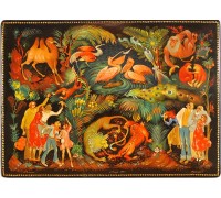 Лаковая миниатюра "В зоопарке"