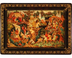 Лаковая миниатюра "Как, да на мельнице"