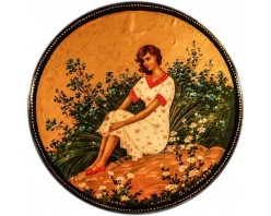 Лаковая миниатюра "Ленок"