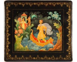 Лаковая миниатюра "Меж крутых бережков"