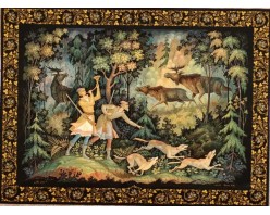 Лаковая миниатюра "На лося"