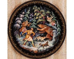 Лаковая миниатюра "На медведя"