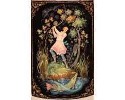 Лаковая миниатюра "На спининг"