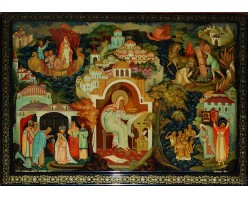 Лаковая миниатюра "Нестор-летописец. Повести временных лет"