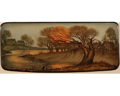 Лаковая миниатюра "Пейзаж с луной"