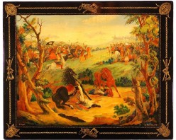 Лаковая миниатюра "работа худ. Василия Пузанова-Молёва 1942 год"