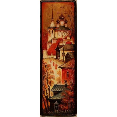 Лаковая миниатюра "Осень в Холуе"