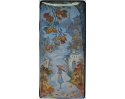 Лаковая миниатюра "Осенняя улица"