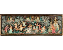 Лаковая миниатюра "Пасхальные гуляния"