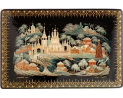 Лаковая миниатюра "Первый снег"