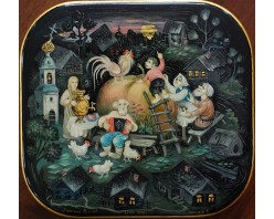 Лаковая миниатюра "Чудесное яблоко"