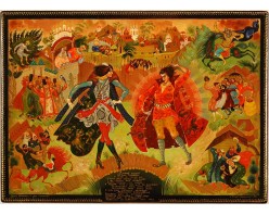 Лаковая миниатюра "Чурила Пленкович и Дюк Степанович"