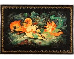 Лаковая миниатюра "Тройка"