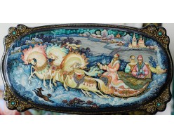 Лаковая миниатюра "Тройка"