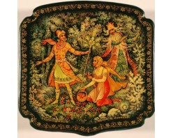 Лаковая миниатюра "Подснежники"