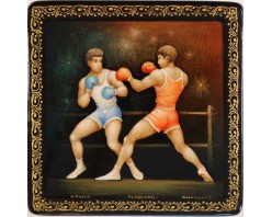 Лаковая миниатюра "Поединок. Бокс"