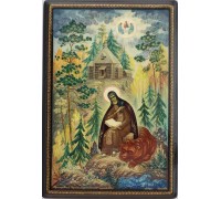 Лаковая миниатюра "Сергий Радонежский чудотворец"