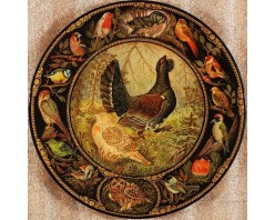 Лаковая миниатюра "Птицы России - Глухарь"