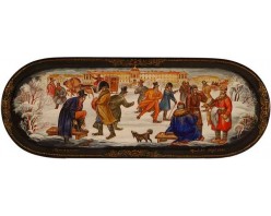 Лаковая миниатюра "Русские гуляния"