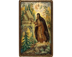 Лаковая миниатюра "Сергий Радонежский Чудотворец"