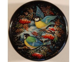 Лаковая миниатюра "Синички"