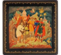 Лаковая миниатюра "Старик и трое молодых"