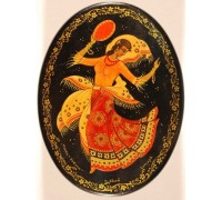 Лаковая миниатюра "Танец с бубном"