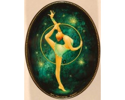 Лаковая миниатюра "Танец с обручем"