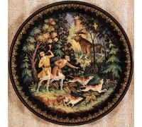 Лаковая миниатюра "Тарелка На лося"