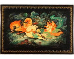 Лаковая миниатюра "Тройка"