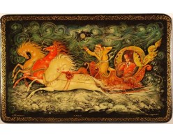 Лаковая миниатюра "Тройка"