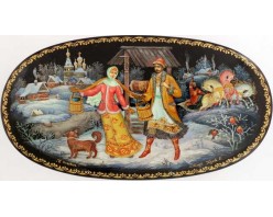 Лаковая миниатюра "У колодца"