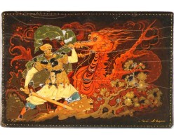 Лаковая миниатюра "Бой"