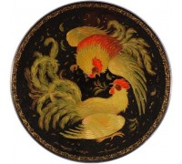 Лаковая миниатюра "Бой петухов"