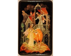 Лаковая миниатюра "Бурёнушка"