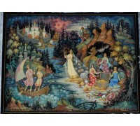 Лаковая миниатюра "Девкина гора. Клад Степана Разина"