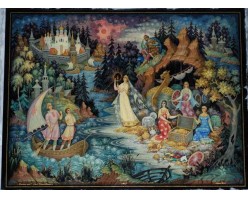 Лаковая миниатюра "Девкина гора. Клад Степана Разина"