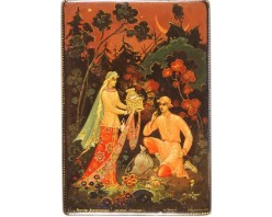 Лаковая миниатюра "Узорная веретеница"