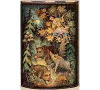 Лаковая миниатюра "В засидке"