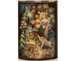 Лаковая миниатюра "В засидке"