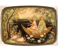 Лаковая миниатюра "Вечерок на озере"