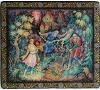 Лаковая миниатюра "За кладом"