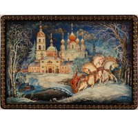 Лаковая миниатюра "Эх-ты, зимушка-зима"