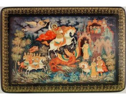 Лаковая миниатюра "Георгий Победоносец"